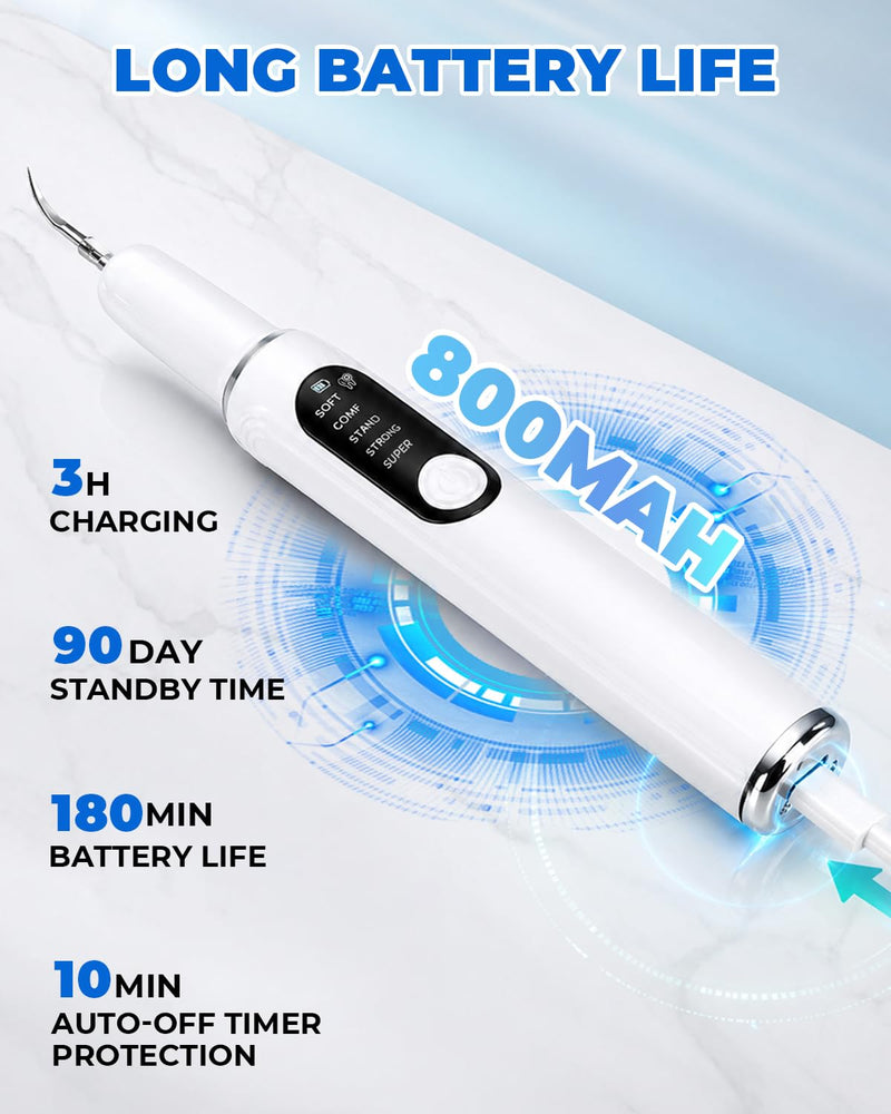 Ultrasonic Dog Tooth Cleaner, Plaque & Tartar Remover for Dogs | 5 Cleaning Modes, 2 Replaceable Heads, Built-in LED Light, Easy One-Button Operation, Suitable for Dogs & Cats