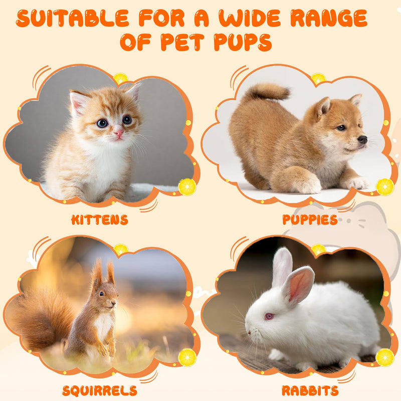 Pet Feeder Bottle Animal Feeding Bottles Kitten Bottles for Nursing Anti-Choking Design for Newborn Kittens Puppies Small Animals with 2 Pcs Replacement Nipple (Yellow, 20 ml) Yellow - PawsPlanet Australia