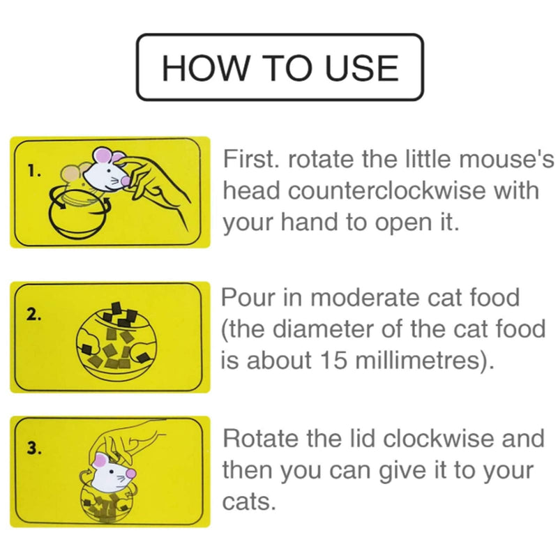 tiopeia 2Pcs Cat Treat Dispenser Toy, Mouse Shape Cat Interactive Toy and Food Dispenser for Pet Increases IQ Interactive & Food Dispensing - PawsPlanet Australia