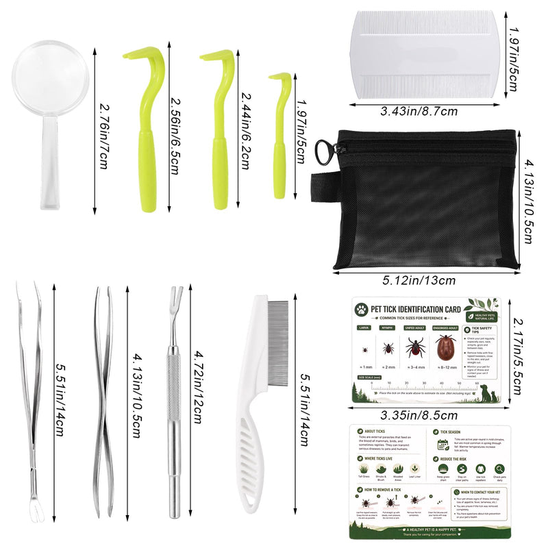 Penitue Tick Removal Tool Kit Tweezers for Cats and Dogs, Professional Portable Tick Remover and Puller Set Suitable for Dogs Cats Pets & Humans