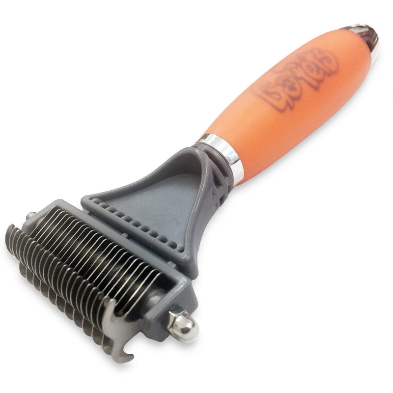 GoPets Pet Grooming Kit Bundle With 2 Sided Dematting Comb and Deshedding Rake + Professional Self-Cleaning Slicker Brush for Dogs and Cats - PawsPlanet Australia