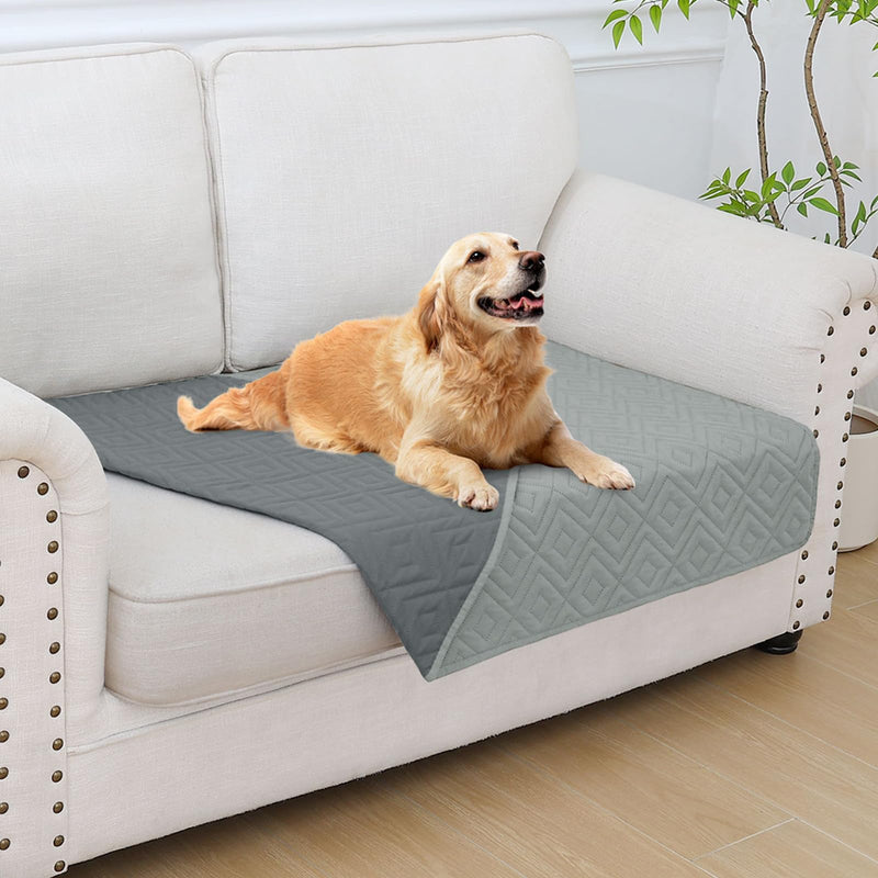 hyha Waterproof Dog Bed Blanket, Soft Pet Blankets 30x53 Inch and 82x102 Inch in Grey/Dark Grey, 2 Item Bundle - PawsPlanet Australia