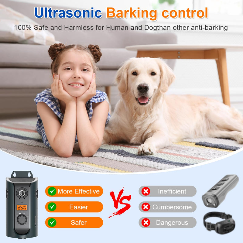 Ultrasonic Anti Barking Device for Dogs, Dog Bark Alarm Deterrent Devices with Solar & USB Charging, 3 Modes Dog Barking Silencer up to 50 FT, Stop Dog Barking Control Device, Bark Box - PawsPlanet Australia