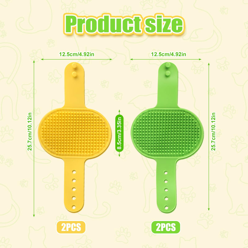 4pcs Cat Self Groomers, Wall Mounted Cat Corner Brush Self Grooming Massage Combs for Pet Cat Face Scratcher Massager Hair Brush for Long Short Fur Cats & Kittens (Green, Yellow) - PawsPlanet Australia