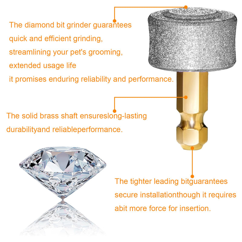 Dog Nail Grinder Replacement Head, 2 Pack Pet Nail Grinder Wheels Heads Bits, Diamond Grinding Heads, for All Models and Most Brands Dog Nail Grinders Accessory (Replaceable Grinding Head) - PawsPlanet Australia