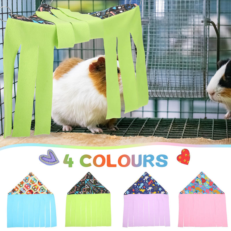 4 Pcs Guinea Pig Hideout Small Animal Corner Fleece Hideaway Cute Ferret Hammock Cage Decor Accessories for Hamster Hedgehog Small Bunny Small Pets, 4 Styles - PawsPlanet Australia