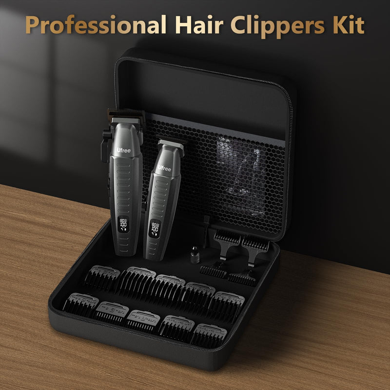 Ufree Professional Clippers and Trimmers Set, Cordless Hair Clippers for Men, Barber Clippers Set with Travel Case 22 Piece Set