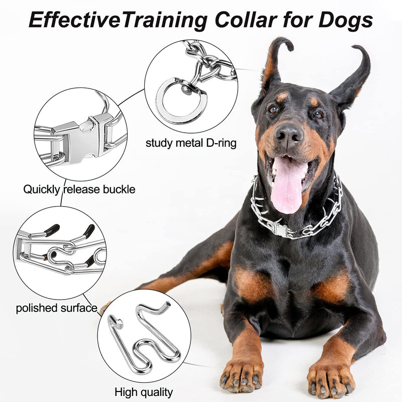 Dog Prong Collar,Dog Pinch Collar with Quick Release Buckle,No Pull Choke Collar Detachable Adjustable,Metal Easy Buckle Release Middle Large Dog Training Collar With Buckle XL - PawsPlanet Australia