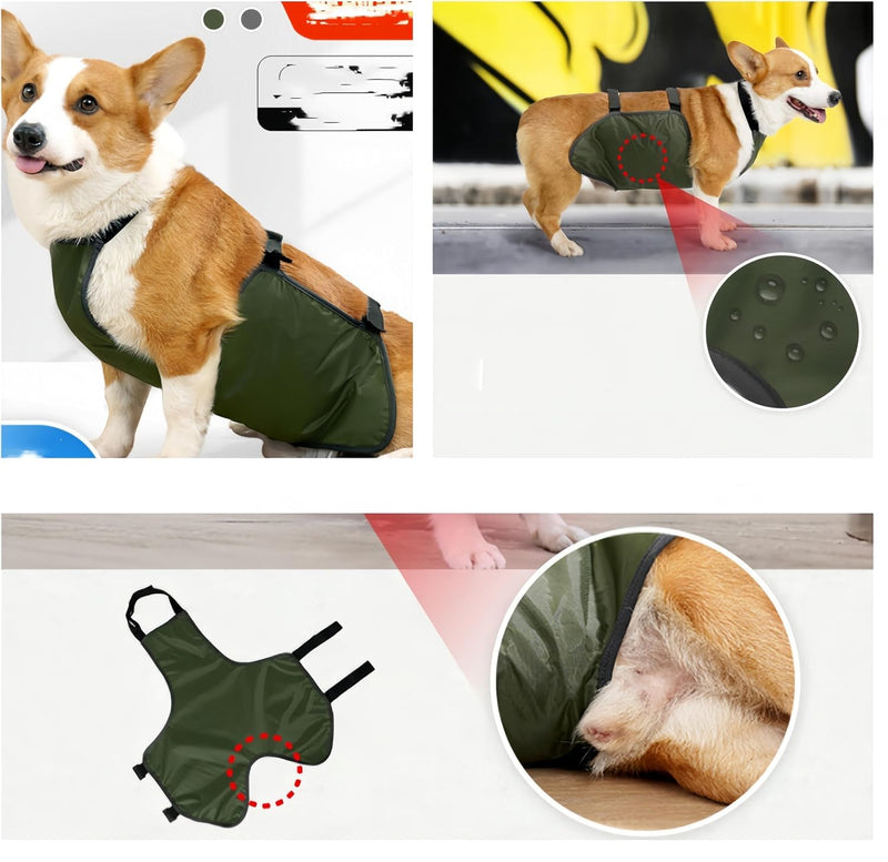 Dog Belly Protector, CAASFOOY Dog Bib, Warm Pet Belly Vest, Dog Cooling Vest, Dog Belly Band, Clothes for (L)