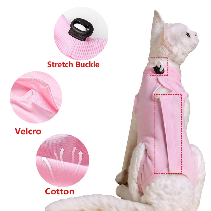 Cat Recovery Suit Cat Surgery Recovery Suit, Breathable Skin Anti Licking Suit,Skin Diseases Protection Collar Alternative Pet Body Suit for Puppy Kitten Neutered,Abdominal Wound Skin Damage,Weaning Large Pink - PawsPlanet Australia