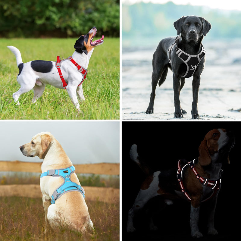 Plutus Pet No Pull Dog Harness, Release at Neck, Reflective Adjustable Dog Vest Harness, Easy Control Handle for Walking, for Small Medium Large Dogs, Hot Pink, M - PawsPlanet Australia
