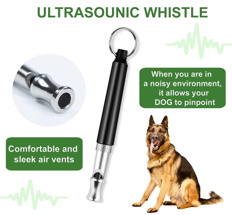 Dog Whistle with Strap Lanyards – 2 Pack Ultrasonic Silent Dog Whistle to Stop Barking Neighbour’s Dog – Stainless Steel High Frequency Professional Adjustable Dog Training Whistles