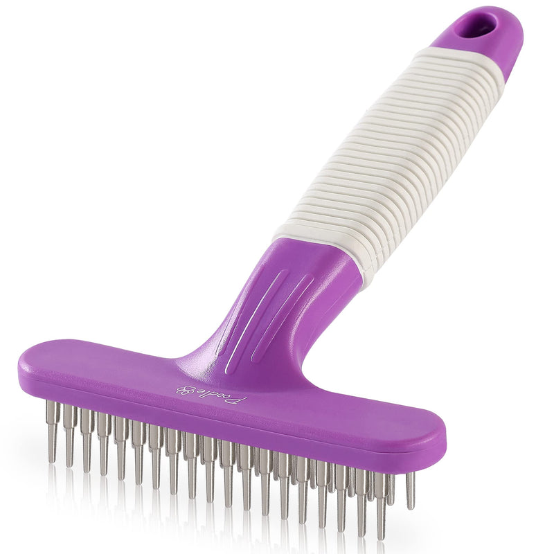Poodle Pet Dog Grooming Rake + Large Slicker Brush Bundle - PawsPlanet Australia