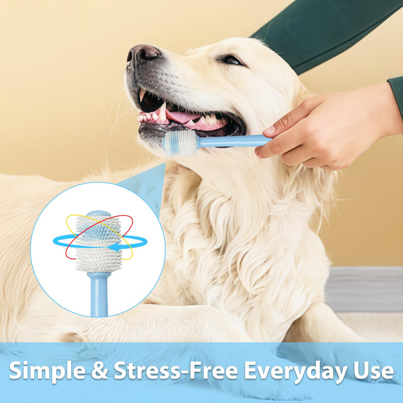 10 Piece Dog Toothbrush Set, 6 Finger Toothbrushes Dog, 1 Three-sided & 2 Double Head Toothbrush & 1 Round Toothbrush for Full Dental Care, for Small, Medium and Large Pets