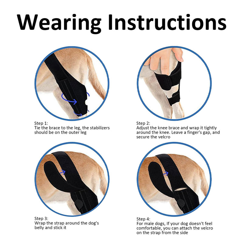 Dog Knee Brace for Hind Leg, Dog Knee Brace for Torn ACL Leg, Adjustable Dog Hip Support for Luxating Patella, Adjustable ACL Recovery Aid for Dog Back Legs