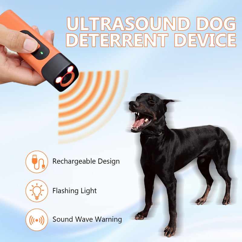 Yootiko Dog Bark Deterrent Device with LED Light, Ultrasonic Anti Barking Device for Dogs, Long Range Training Stop Barking Behavior Indoors Outdoors, Safe Rechargeable Bark Control for Dogs