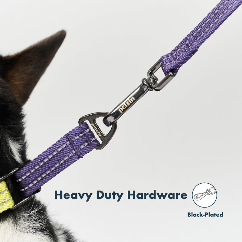 Martingale Collar for Large Dogs, Reflective No Pull Dog Collar with Quick Snap Buckle, Heavy-Duty Thick Slip Collar, Purple/Lime Green Large (Neck: 12"- 20") Lime Green / Purple