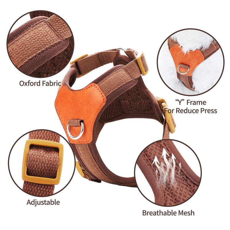 No-Pull No-Choke Dog Harness and Leash Set - Adjustable Soft Padded Vest, Lightweight Retro Design for Small Medium Dogs and Puppies, Easy Control and Comfortable Walk (Green, M) Green M(Chest 19.7"-25.2") - PawsPlanet Australia