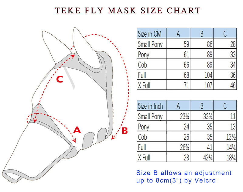T TEKE Fine Mesh Horse Fly Mask w/Ears, UV Blocking 3D Eye Visor with Extra Fleece Cushioned Forehead, Protection from Insect Pests - PawsPlanet Australia