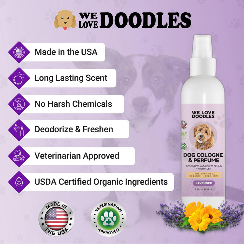 We Love Doodles Dog Face Comb and Dog Cologne & Perfume Bundle - Fine Tooth Flea Comb for Dogs and Tear Stain Remover Metal Comb - Deodorizing Pawfume for Pets, Organic, Long Lasting After Bath, Made - PawsPlanet Australia