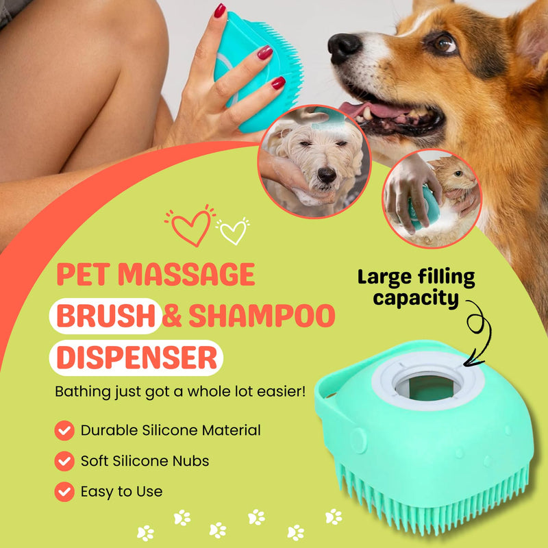 9Pcs Dog Grooming Kit - Self Cleaning Slicker Brush, Flea Comb, Nail Trimmer & Bath Brush - Pet Grooming Tools for Shedding, Trimming & Oral Care - For Dogs & Cats - Green