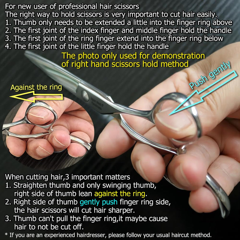 6" Hair Cutting Scissors to Cut Hair Cutting Shears Professional Haircut Hairdresser Scissors 440C KINSARO for Hairdresser Barber or Home Use 6" Cutting - PawsPlanet Australia