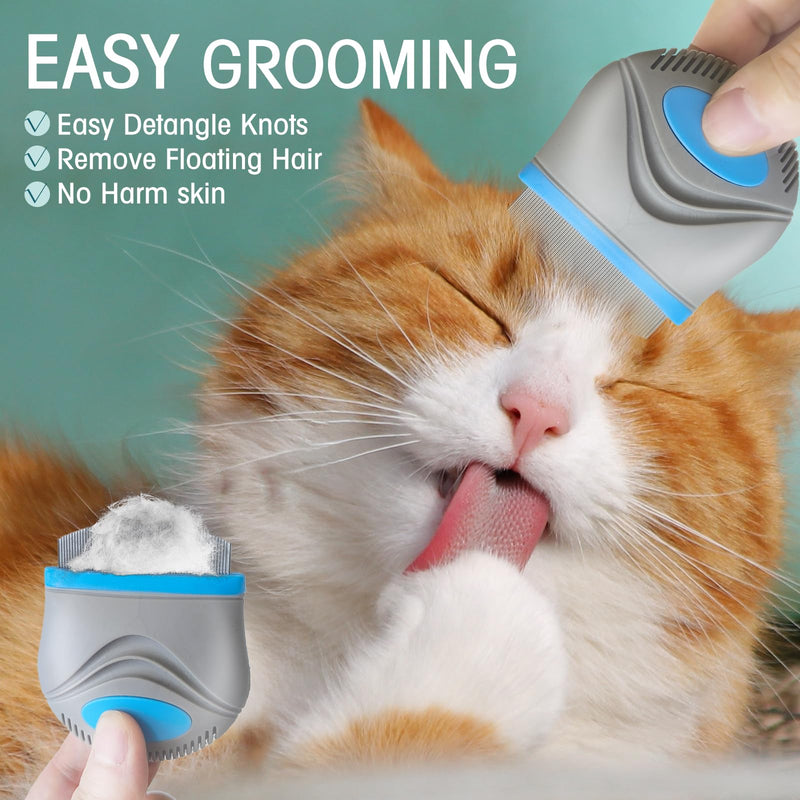Face Comb for Dogs,Pet Grooming Combs with Rounded FineTeeth,Stainless Steel Tear Stain Remover for Dogs Cats,Lightweight & Portable Pet Grooming Brush Suitable for All Furry Pets (D) D - PawsPlanet Australia