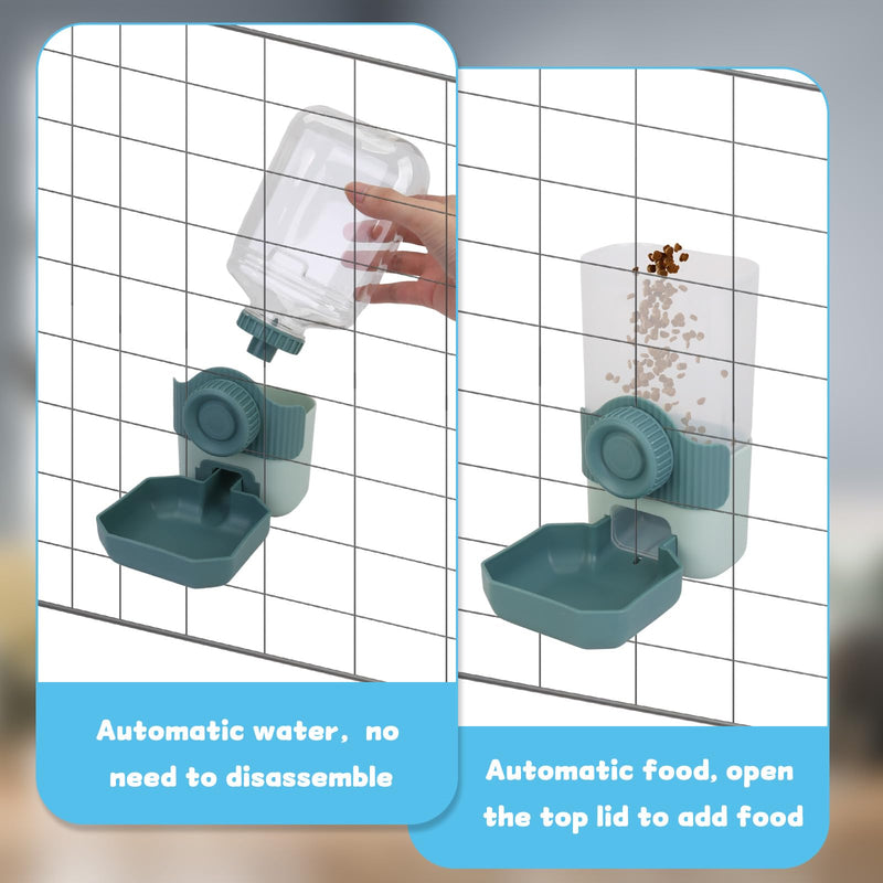 Hanging Cage Automatic Food Water Dispenser Detachable Auto Gravity 0.9 L Self-Feeding Feeder and Waterer Set, Crate Auto Feeder Dish for Small Pets Puppy Cats Ferret Bunny Guinea Pig - PawsPlanet Australia