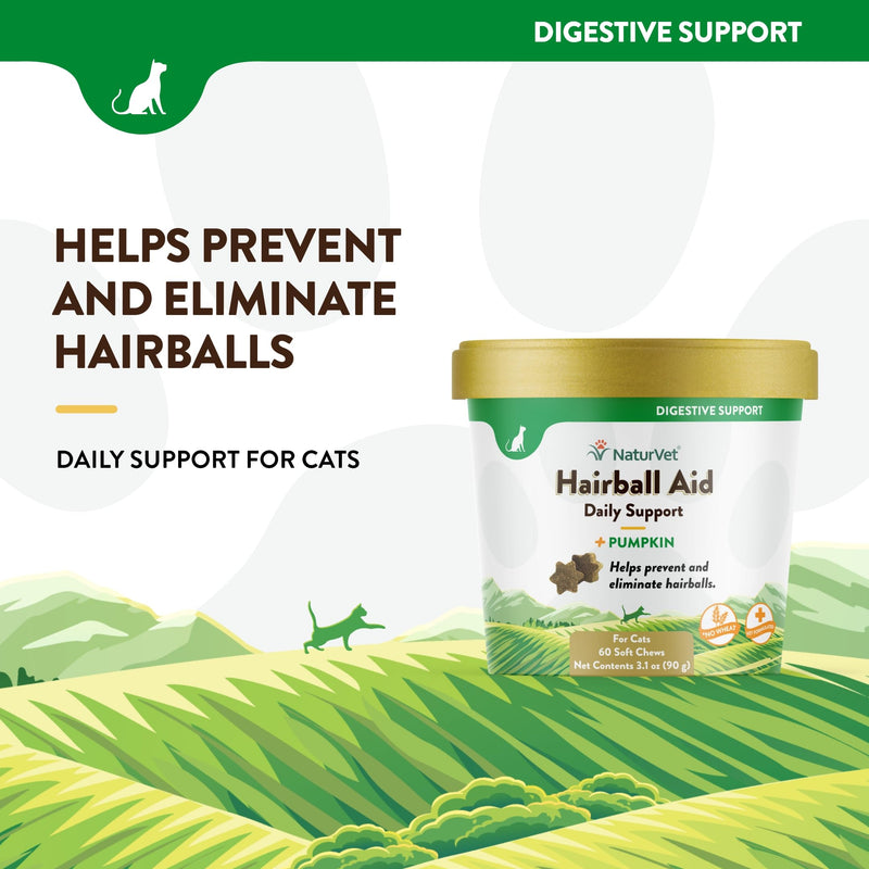 NaturVet L-Lysine Immune Support Plus Antioxidants Cat Supplement - 60 Soft Chews - Hairball Aid Supplement for Cats - 60 Soft Chews