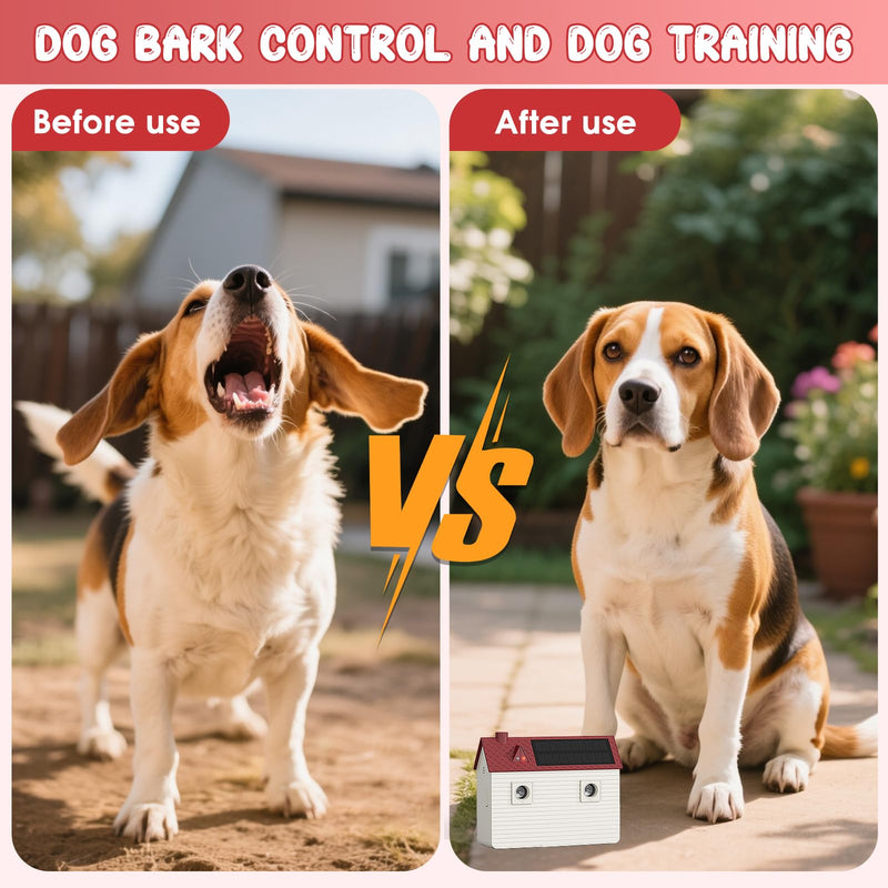 Dog Bark Deterrent Devices: Ultrasonic Anti Barking Device for Dogs with 3 Training Modes 50 FT | Solar Dog Barking Deterrent Devices | Stop Barking Dog Device for Indoor (Red) Red