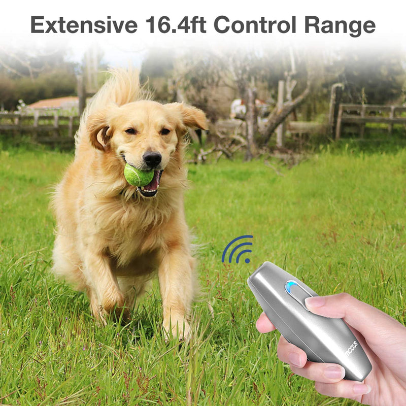 MODUS Bark Control Device - Anti Barking Device, 2-in-1 Dog Training Tool, 16.4 Ft Large Control Range, Safe to Use, Dog Silencer Dogs, Ultrasonic Dog Whistle Indoor&Outdoor Silver - PawsPlanet Australia