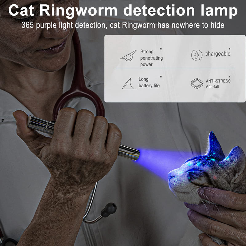Wood's Lamp Portable,UV Black light for Pet Dog/Cat Care,cat Ringworm Detector, Pet Urine Detector, with Portable buckle and Magnetic back cover - PawsPlanet Australia
