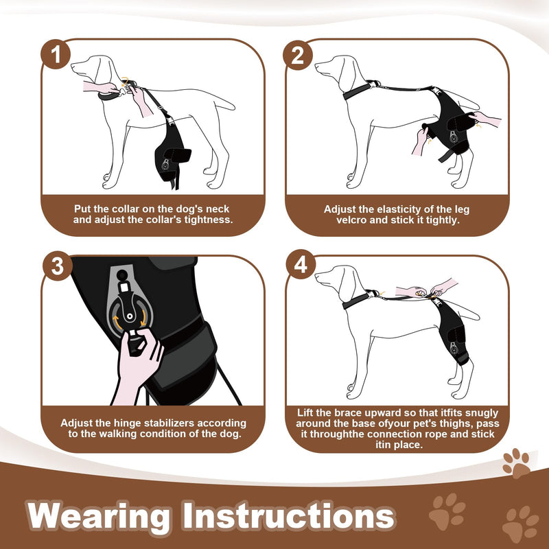 Dog Knee Brace for Torn ACL/CCL, Adjustable Hind Leg Support for Arthritis, Luxating Patella & Post-Surgery Recovery（Left Leg,XL Left Leg XL