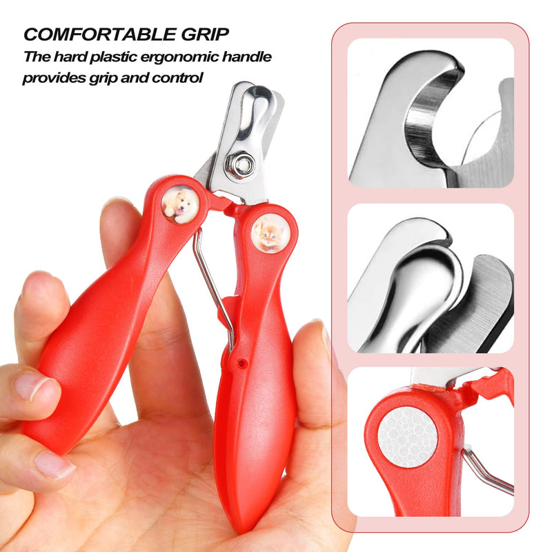 2 Pack Professional Dog Nail Trimmer, Safety Guard Pet Nail Clipper for Dogs, Sharp Pet Nail Trimmer with Nail File, Claw Care Tool for Small & Large Dogs Cats, Prevent Over Cutting - PawsPlanet Australia