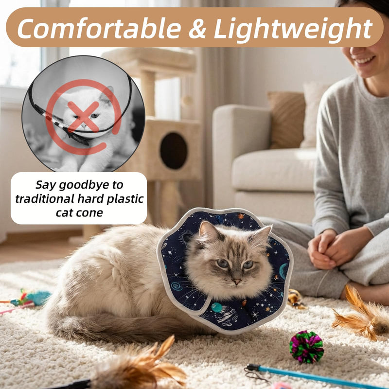 Cat Cone Collar Soft, Adjustable Cat Recovery Collar Comfortable Cats Cones to Stop Licking for Small Kittens and Puppies(Small)