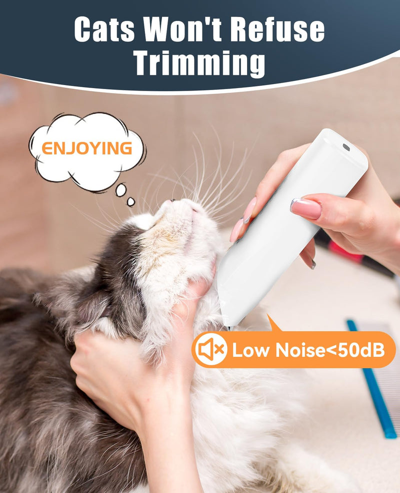 oneisall Pet Clipper for Cat Matted Hair, Pet Shaver for Cats Quiet Pet Hair Clippers Cordless Cat Clippers for Matted Hair Cat Clippers for Long Hair Standard White - PawsPlanet Australia