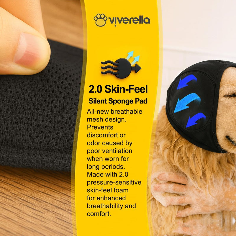 Dog Ear wrap Calming Hoodie Ear Wraps, Comfortable Quiet Ears Cover Muffs Plug Waterproof & Adjustable Dog Head Wrap Bonnet for Noise Protection Firework Grooming Bathing Anxiety Thunderstorms Medium