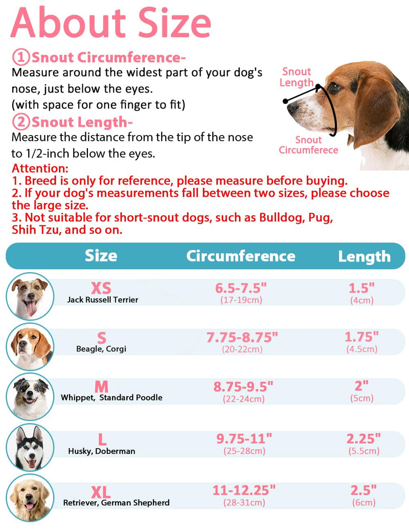 LUCKYPAW Dog Muzzle, Mesh Dog Muzzle for Large Medium Small Dogs, Soft Muzzles for Biting Chewing Fierce Barking, Breathable Muzzle with Adjustable Strap for Training (Black, M(Snout:8.75"-9.5")) Black M(Snout:8.75"-9.5")