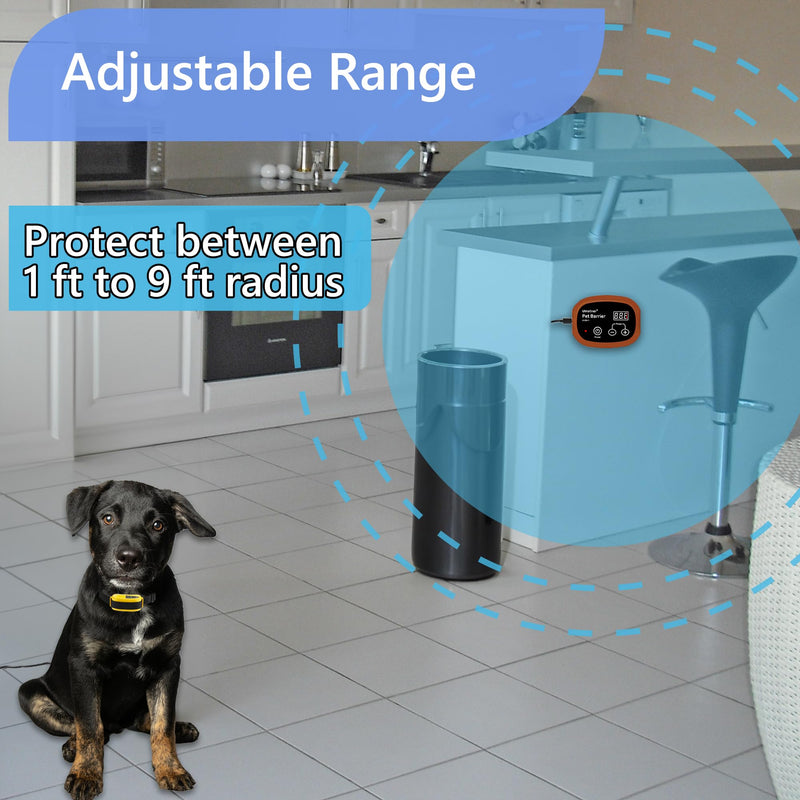 Indoor Pet Barrier for Dogs,Wireless Indoor Electric Fence,Pet Gate, Keeps Areas Off Limits,Dog Home Proofing, Waterproof/Rechargeable/Beep/Static Training Collar,Brown Kit - PawsPlanet Australia
