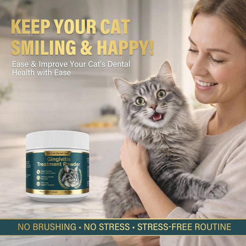 Topicy Plaque Off Powder for Cats, Dental Care Powder with Natural Extracts, Helps Reduce Plaque & Tartar, Supports Gum Health, Tasty Powder for Fresh Breath, 180g 6 oz (180g) - PawsPlanet Australia
