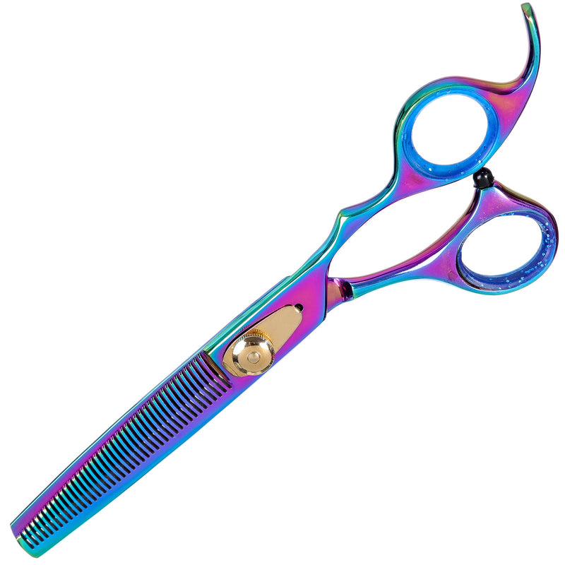 Geib Buttercut 6.5 inch Thinner Straight Dog Grooming Scissors, Rainbow Gold Professional Pet Grooming Stainless Steel Shears - PawsPlanet Australia