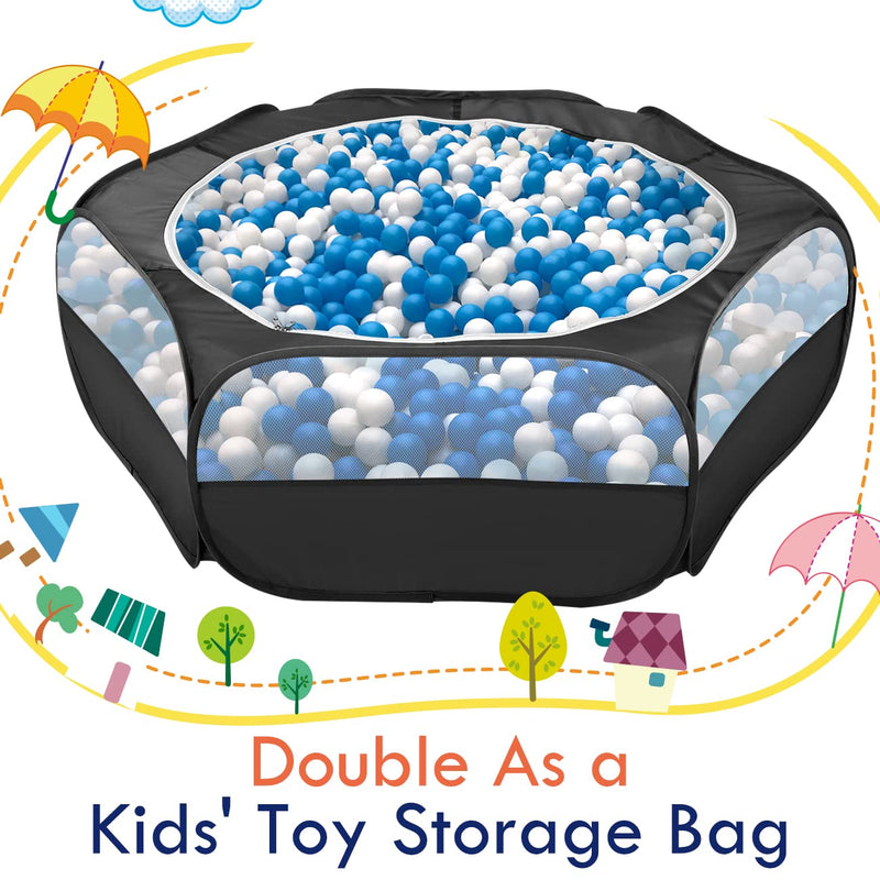 Pawaboo Small Animals Playpen, Waterproof Small Pet Cage Tent with Zippered Cover, Portable Outdoor Yard Fence with 3 Metal Rod for Kitten/Puppy/Guinea Pig/Rabbits/Hamster/Chinchillas, Black - PawsPlanet Australia