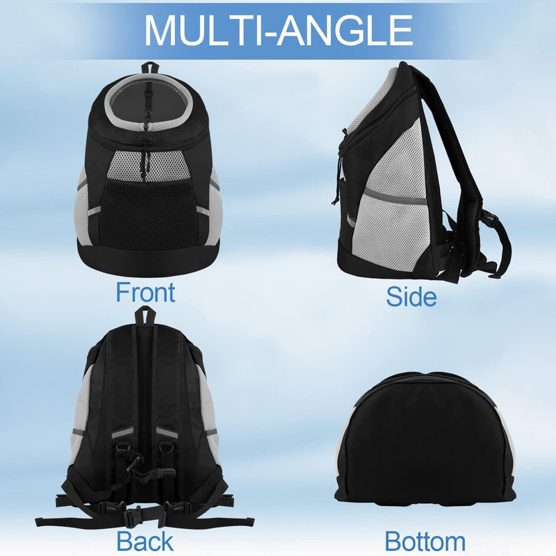 SMONT Dog Backpack Carrier Pet Lightweight Dog Carrier Backpack Small Dog Front Backpack Breathable Dog Carriers for Small Dogs with Safety Belt for Outdoor Hiking Travel Use S (2-7 lbs) Black Small(2-7 Ibs) - PawsPlanet Australia