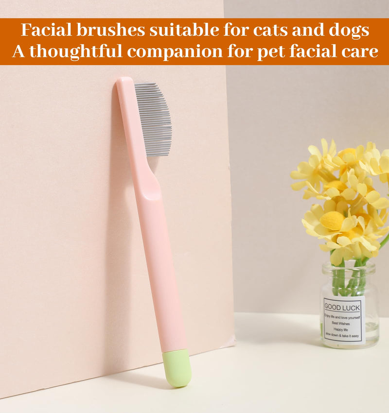 Eye Comb for Small Dogs, 4.33 Inch Stainless Steel Small Dog Eye Comb with Round-Tip Arc Teeth & ABS Handle, Gentle Grooming for Yorkie, Shih Tzu, Maltese, Pomeranian (Flea Removal & Facial Care) - PawsPlanet Australia