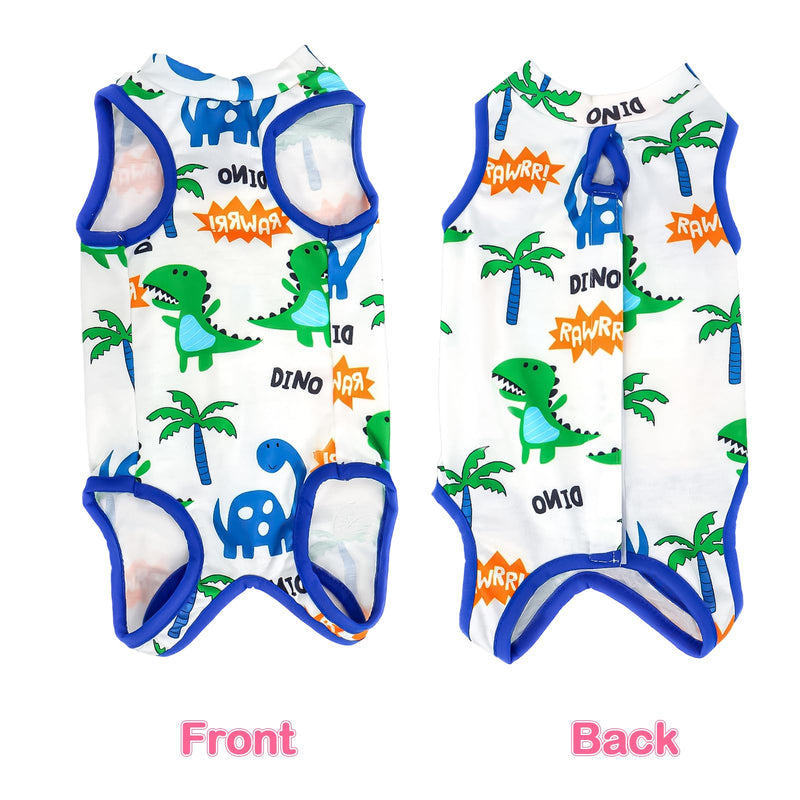 Coppthinktu Cat Recovery Suit Female, Cat Onesie for Cats After Surgery, Breathable Cat Surgery Spay Recovery Suit for Abdominal Wounds Skin Issues, Soft Kitten Surgical Body Suit for Anti Licking Dinosaur Medium