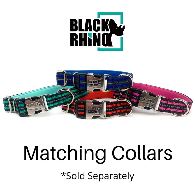 Black Rhino Dog Leash - Heavy Duty - Medium & Large Dogs | 5ft Long Leashes | Two Traffic Padded Comfort Handles for Safety Control Training - Double Handle Reflective Lead 5 Ft Red/Bl - PawsPlanet Australia