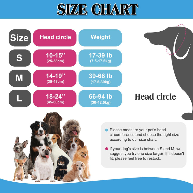 3 Pcs 3 Size Dog Ear Cover Swimming Waterproof Head Wrap for Bath and Grooming, Adjustable Dog Ear Protector, Calming Hood for Thunder, Fireworks, Anxiety