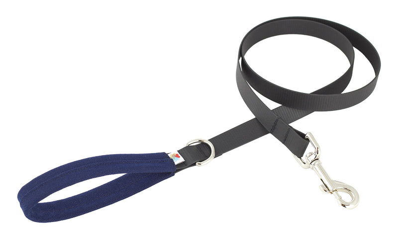 Wildebeest Funston Waterproof Dog Leash - Heavy Duty 4ft Long Leash for Small, Medium and Large Dogs - 1000D Nylon, Scratch & Stink-Resistant & Pill-Free - Nylon Wrap Handle (3/4" Wide, 4 ft Length) Navy - PawsPlanet Australia