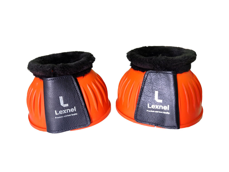 Rubber Bell Boots, Durable Bell Boots for Horse – Superior Hoof Protection and Comfort 1 Pair (Orange, X-Large) Orange - PawsPlanet Australia