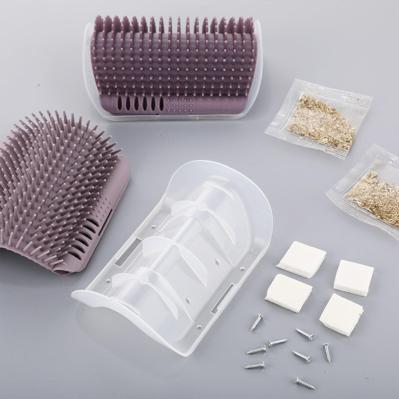 6 Pack Cat Corner Scratcher with Catnip 5.1'' Small Self Grooming Wall Corner Grooming Softer Massage Combs for Long and Short Fur Cats Dogs - PawsPlanet Australia